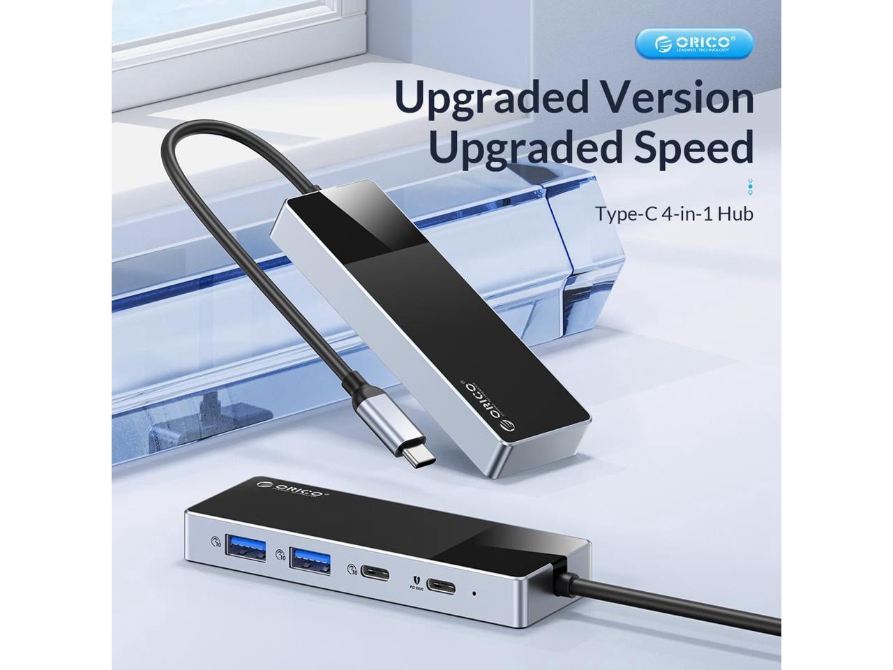 ORICO 4 Ports USB C Hub 10Gbps USB C Adapter USB Extension USB Splitter with 3 Type-C+PD 100W for Macbook Pc Computer Accessories