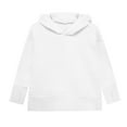 thumbnail image 4 of UACY Teen Girls Fleece Split Hoodies Kids Plain Oversized Loose Pullover Thumb Hole Hooded Sweatshirts Cute Warm Clothes (White, 7-8 Years), 4 of 7