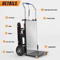 thumbnail image 3 of RXFSP Electric Stair Climbing Dolly - 661lb 600W Powered Hand Truck with Rubber Tracks | Heavy Duty Industrial Design (Black), 3 of 10