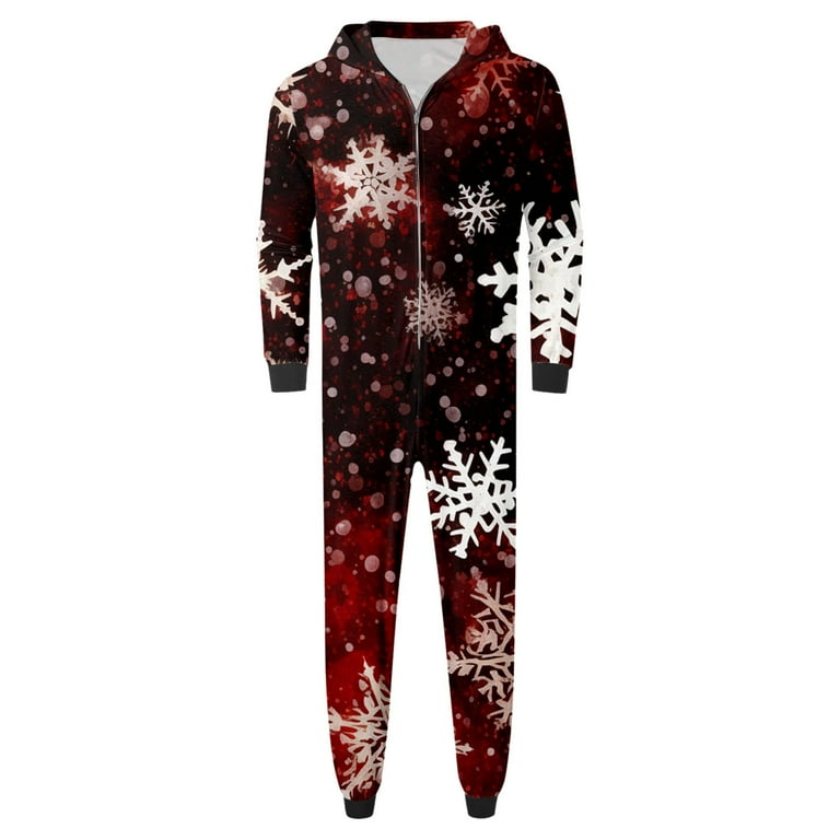 Upioiwer Matching Pjs For Couples Christmas Pijamas Navidenas Father Son Matching Outfits Daddy Sleepwear For Christmas Family Matching Pajamas Cute Big Headed Deer Print Plaid Long Sleeve Jumpsuit So...