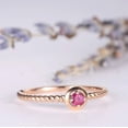 thumbnail image 3 of Natural Pink Tourmaline 14K Solid Gold Ring/Solitaire Anniversary Ring For Women/Minimalistic Style/October Birthstone Ring/Gift For her, 3 of 4