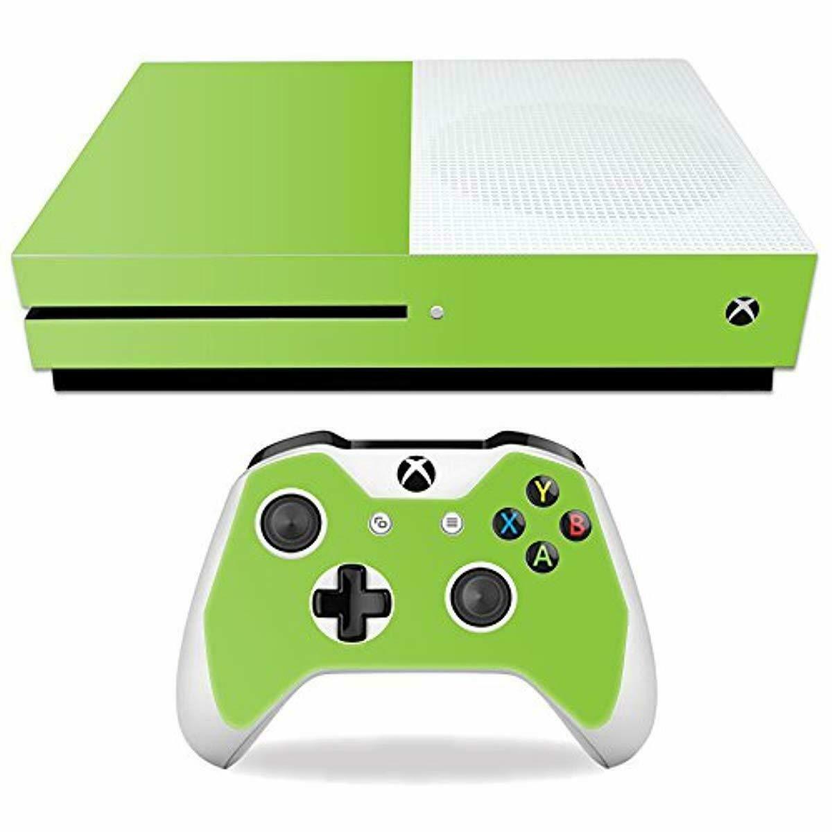 MightySkins Skin Compatible with Microsoft Xbox One S Solid Lime