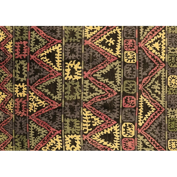 Ahgly Company Indoor Rectangle Oriental Brown Industrial Area Rugs, 5' x 8'