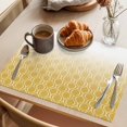 thumbnail image 3 of Morocco Yellow Placemats Set of 4 Geometric Abstract Plaid Gradient Place Mats Indoor Wipeable Table Mats Washable Cloth Dining Table Placemats for Kitchen Holiday Party Home Decor 13x19 Inch, 3 of 9