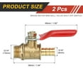 thumbnail image 2 of 2Pack Brass Water Mini Ball Valve Shut Off Switch, G1/4" Male x 5/16" Hose Barb, 180 Degree, 2 of 7