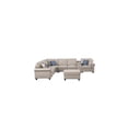 thumbnail image 2 of Devion Furniture Gina Artificial Leather Modular Sectional Sofa with ottoman and cupholder console, 2 of 5