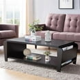 thumbnail image 4 of Furniture of America Allium Wood Coffee Table with Magazine Rack in Cappuccino, 4 of 5