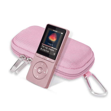 AGPTEK A20 16GB mp3 player, Lossless Sound Music Player with Portable Carrying Case, Rose (Best Sounding Portable Music Player)