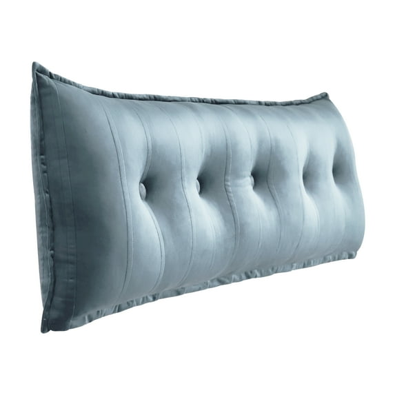 WOWMAX Rectangular Headboard Reading Body Pillow Bedside Oversized Throw Cushion Extra Large Backrest Lumbar Pillows Positioning Back Support Bolster for Bed Sofa Couch Velvet Grey Full