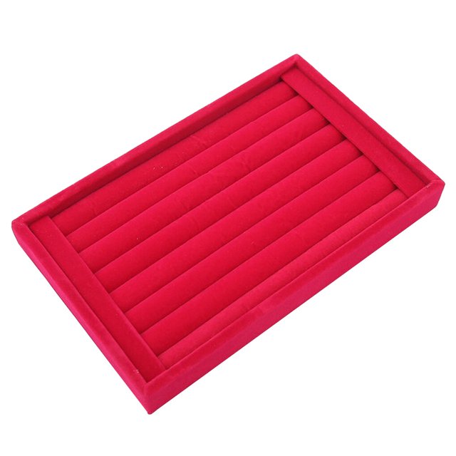 facefd Jewelry Storage Box Home Bathroom Bracelet Necklace Bangle Jewellery Organizing 8Tray Display Container Holder for Rose Red