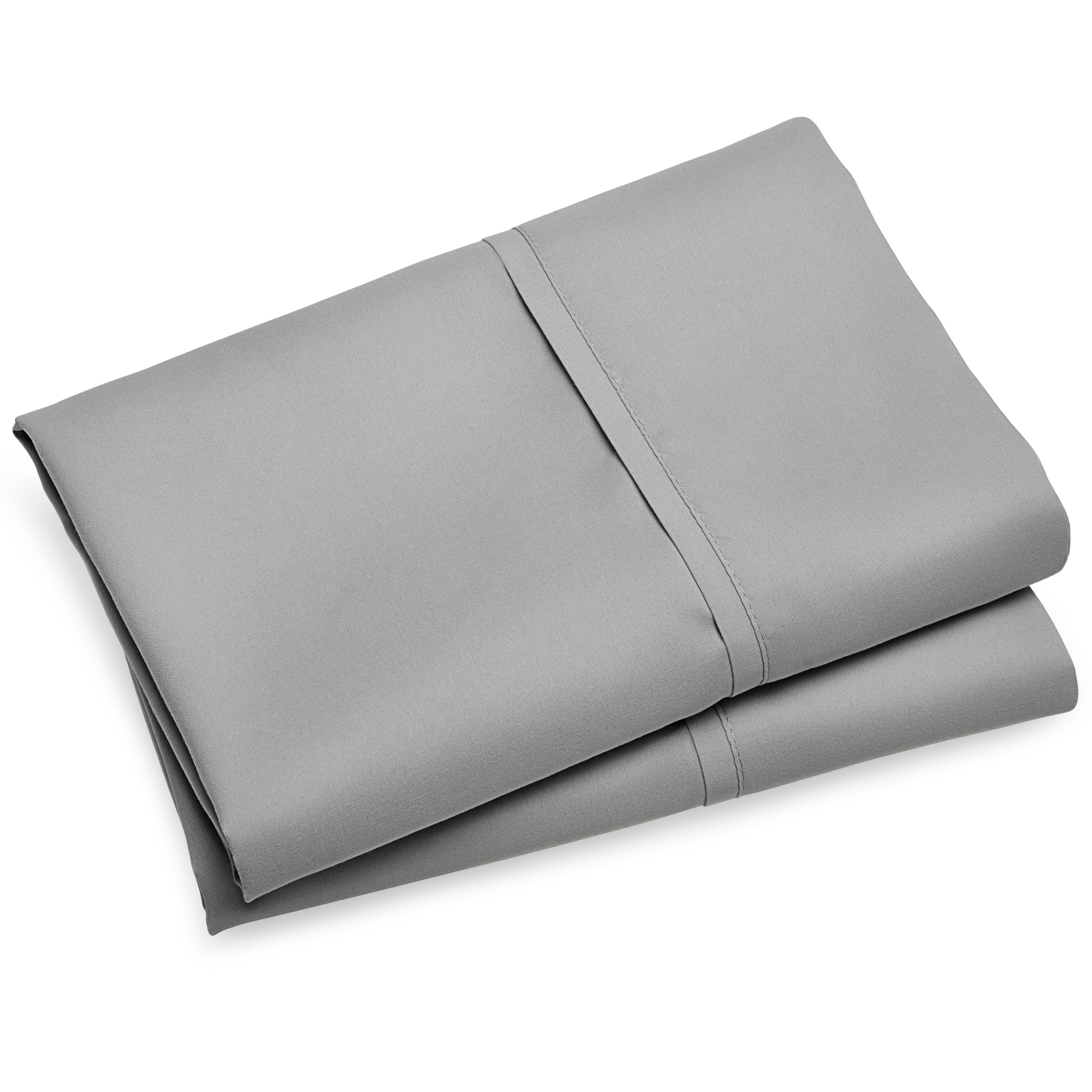 Bare Home Premium 1800 Ultra-Soft Microfiber Pillowcase Set - Double Brushed - Hypoallergenic - Wrinkle Resistant (Standard Pillowcase Set of 2, Light Gray)