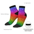 thumbnail image 6 of Fuzoiu Rainbow Glitter Print Adult Socks, Crew Moisture-wicking Socks, Unisex Cushion Crew Socks,Casual Sports Ankle Socks, 6 of 7