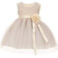 thumbnail image 4 of Little Baby Girls Lace Taffeta Jeweled Belt Sash Flowers Girls Dresses Silver S, 4 of 4