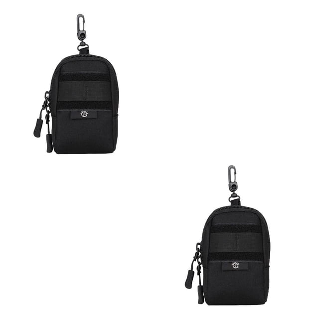 Yuarrent Bolsa adjunta Bolsa pequeña para exteriores Equipo de viaje Paquete de almacenamiento de teléfono de camuflaje Kit Camping Senderismo Negro 2Conjunto