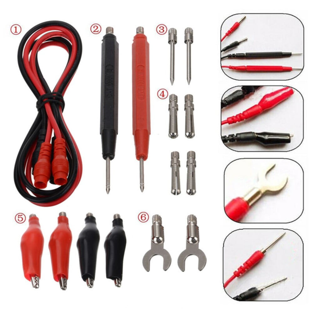 16PCS Digital Multimeter Test Leads Probes Volt Meter Cable Kit Clip Alligator 16PCS Digital Multimeter Test Leads Probes Volt Meter Cable Kit Clip Alligator