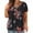 Black, variant on Patlollav Women Clothes,Womens Plus Size V-Neck Flowers Print Button Short Sleeve Tops T-Shirt Blouse