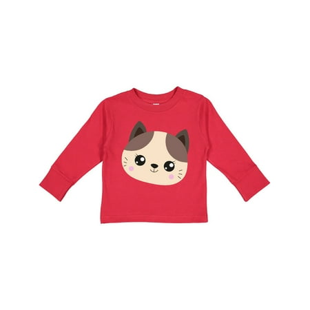 

Inktastic Cute Cat Little Cat Cat Head Brown Cat Gift Toddler Boy or Toddler Girl Long Sleeve T-Shirt