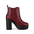 thumbnail image 3 of Unique Bargains Women's Platform Chunky High Heels Chelsea Ankle Boots, 3 of 7