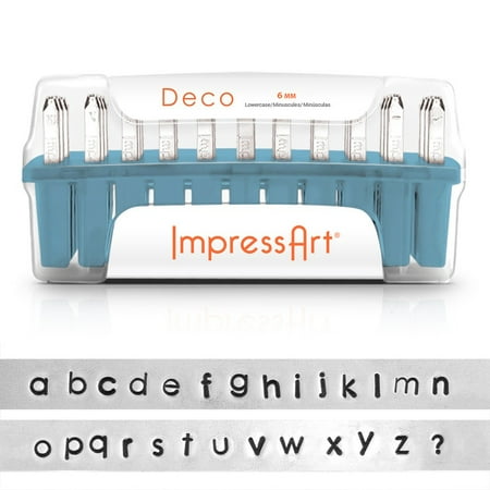 - ImpressArt Metal Punch Stamp Set, Lowercase Alphabet, Deco Font 6mm, 33 Piece Set, Steel
