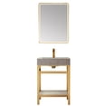 thumbnail image 2 of Funes 24" Single Sink Bathroom Vanity in Brushed Gold Frame Gray Top w/ Mirror, 2 of 9