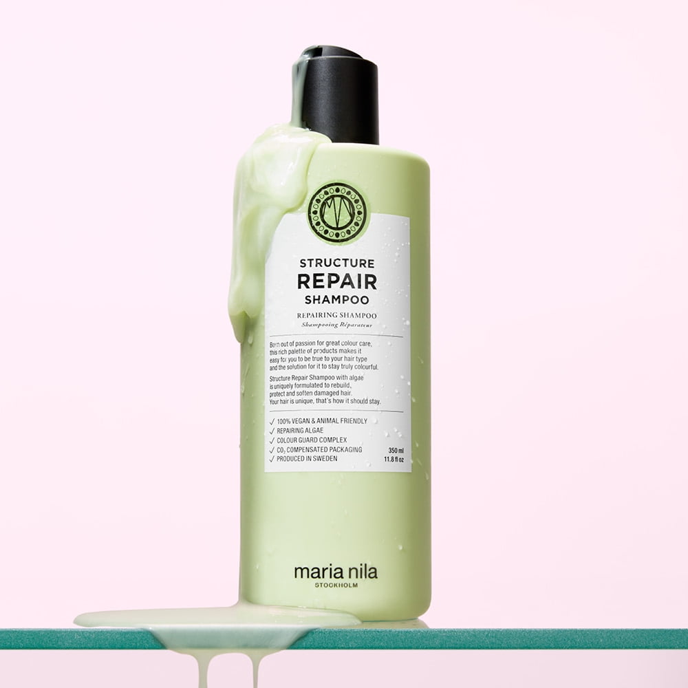 Maria Nila Structure Repair, Shampoo 11.8 Fl Oz, For Damaged & Chemically Treated Hair, Algae Extract Rebuilds & Moisturizes, 100% Vegan & Sulfate/Paraben free