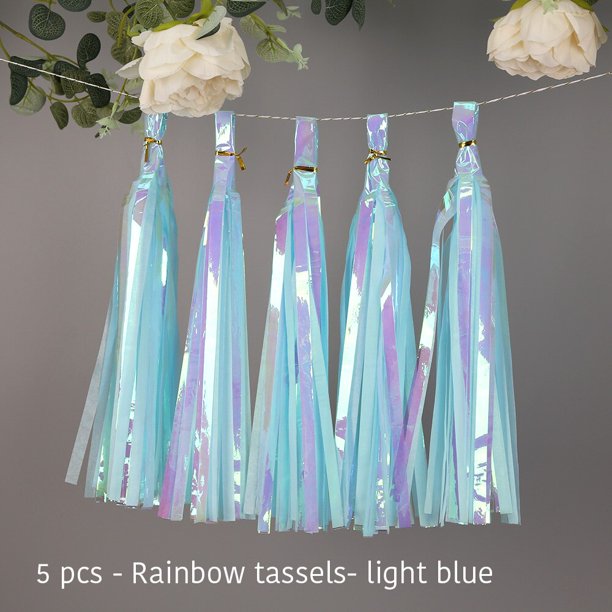 Guirnalda de papel de aluminio dorado rosa iridiscente, juego de flores para fiesta de cumpleaños, Baby Shower, decoración para aniversario de boda, venta al por mayor