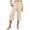 Beige, variant on Audhol Womens Capri Pants, High Waisted Pants for Women Wide Leg Linen Pant Casual Summer Beach Cropped Trousers with Pockets Capris for Women Beige L