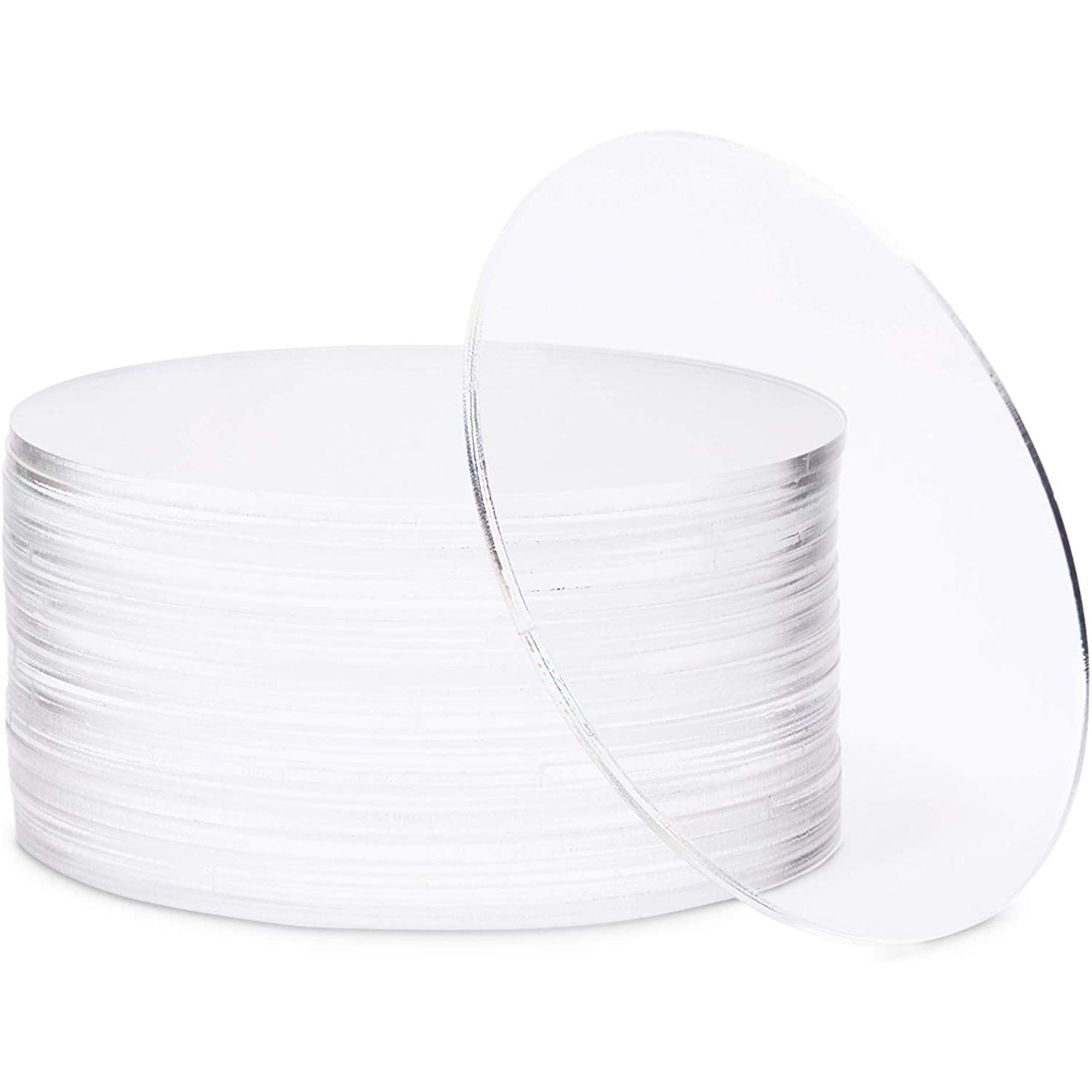 20 Pack Clear Acrylic Plastic Blank Discs Round Circles For Arts And