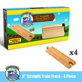 thumbnail image 1 of 6' Straight Wooden Train Tracks, 4 pack, 1 of 1