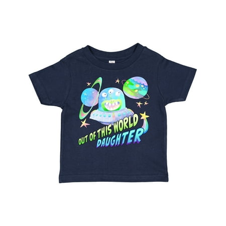 

Inktastic Out of This World Daughter Cute Alien in Outer Space Gift Toddler Toddler Girl T-Shirt