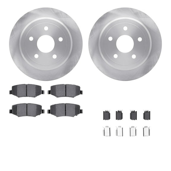 Dynamic Friction Company Rear Brake Rotors with 5000 Advanced Brake Pads includes Hardware 6512-42198
