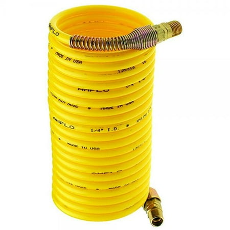 

Amflo 4-12 Yellow 200 PSI Nylon Recoil Air Hose 1/4 x 12 With 1/4 MNPT Swivel End Fittings