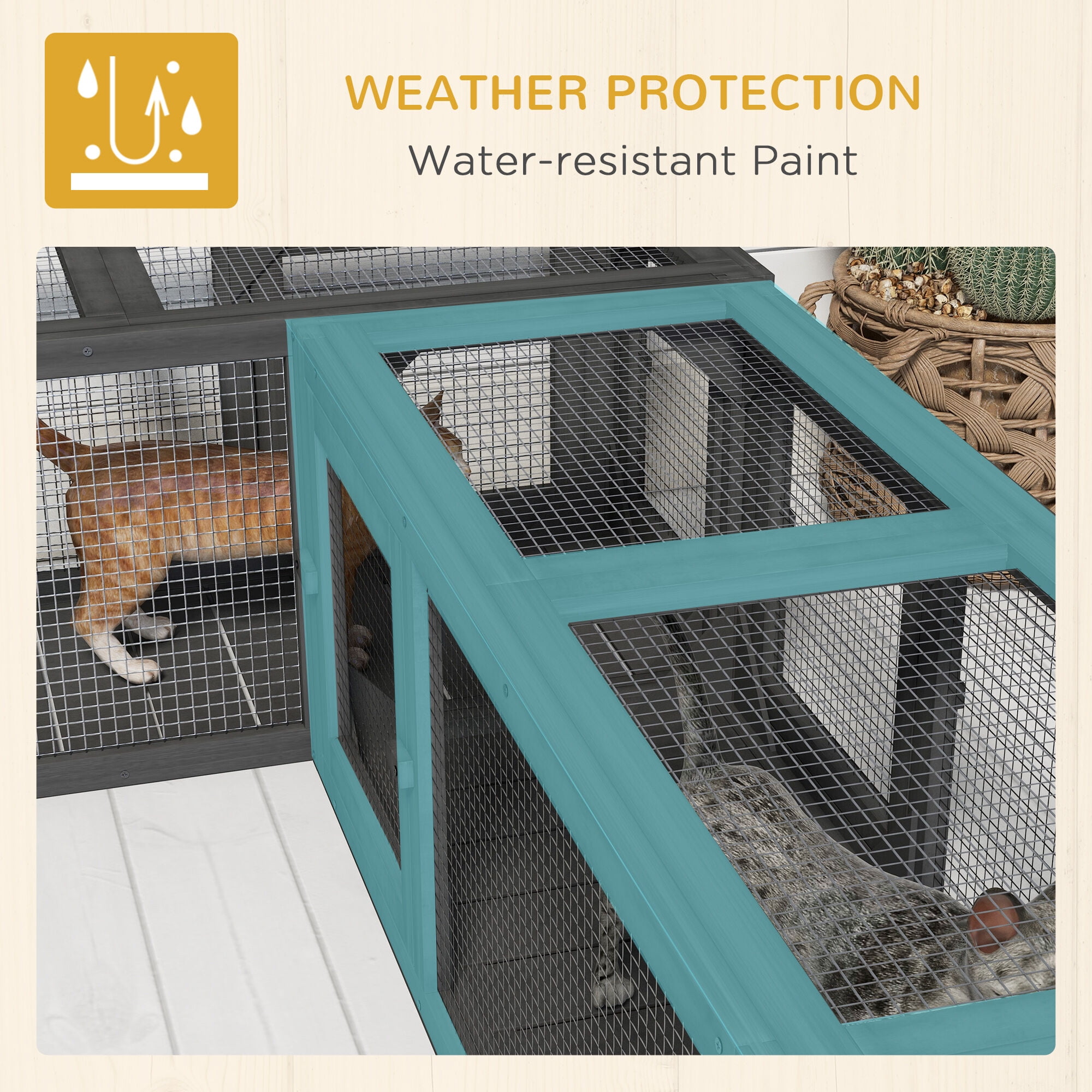 Pawhut Cat Tunnel Outdoor,Wooden Cat Tube with Combinable Design,8 Doors,98" Cat Toys for Kitty,Puppy,Pet,House,Window,Cage,Dark Gray,Dark Grey Wood Pet Supplies Pet Beds Furniture