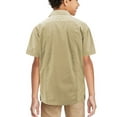thumbnail image 2 of Boy's Embroidered Short Sleeve Wedding Baptism Kids Button-Up Guayabera Shirt (Khaki, L (12-14 yrs)), 2 of 3