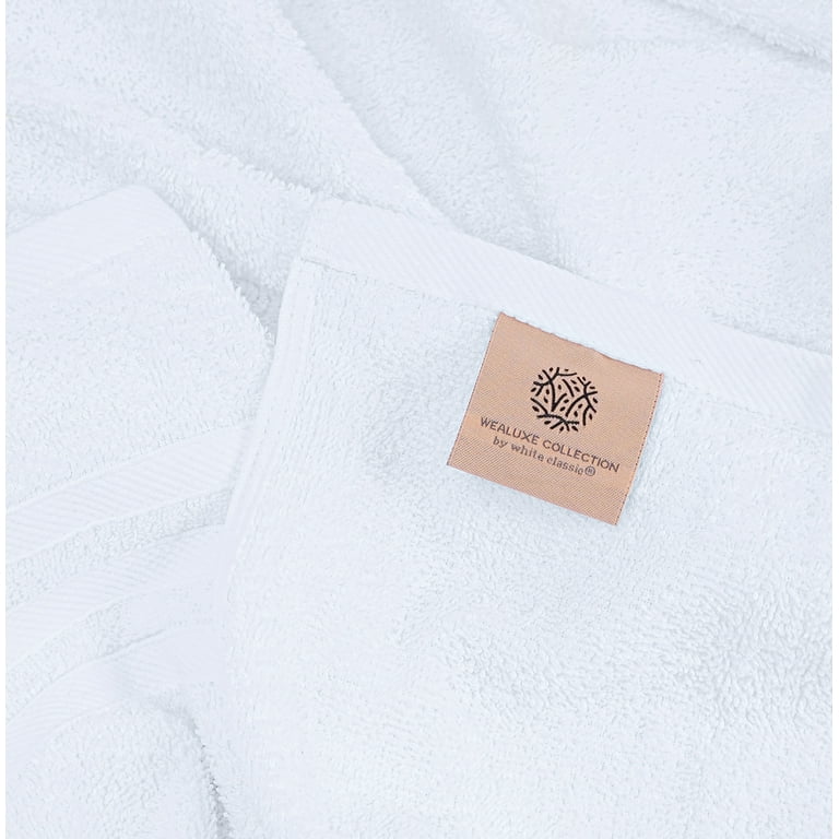White Classic Wealuxe Small Bath Towels 22x44 In, 100% Cotton Lightweight  Thin White Bath Towels for Gym, Spa, Saloon, Soft Thing Towels Multipurpose