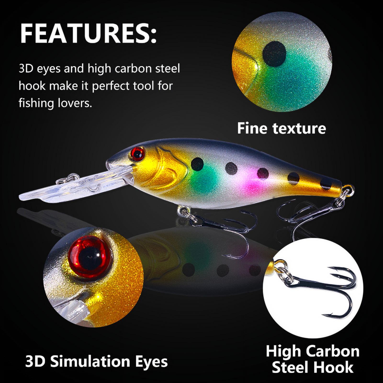 HENGJIA Minnow Fishing Lures,16Pcs Large Crankbaits Set Fishing Hard Baits Swimbaits Boat Topwater Lures for Trout Bass Perch Fishing