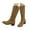 Khaki, variant on Suede Mid Calf Fall Boots for Women Adjustable Fold Over Ankle Booties Chunky Heel Pull on Pointed Toe Tall Boots