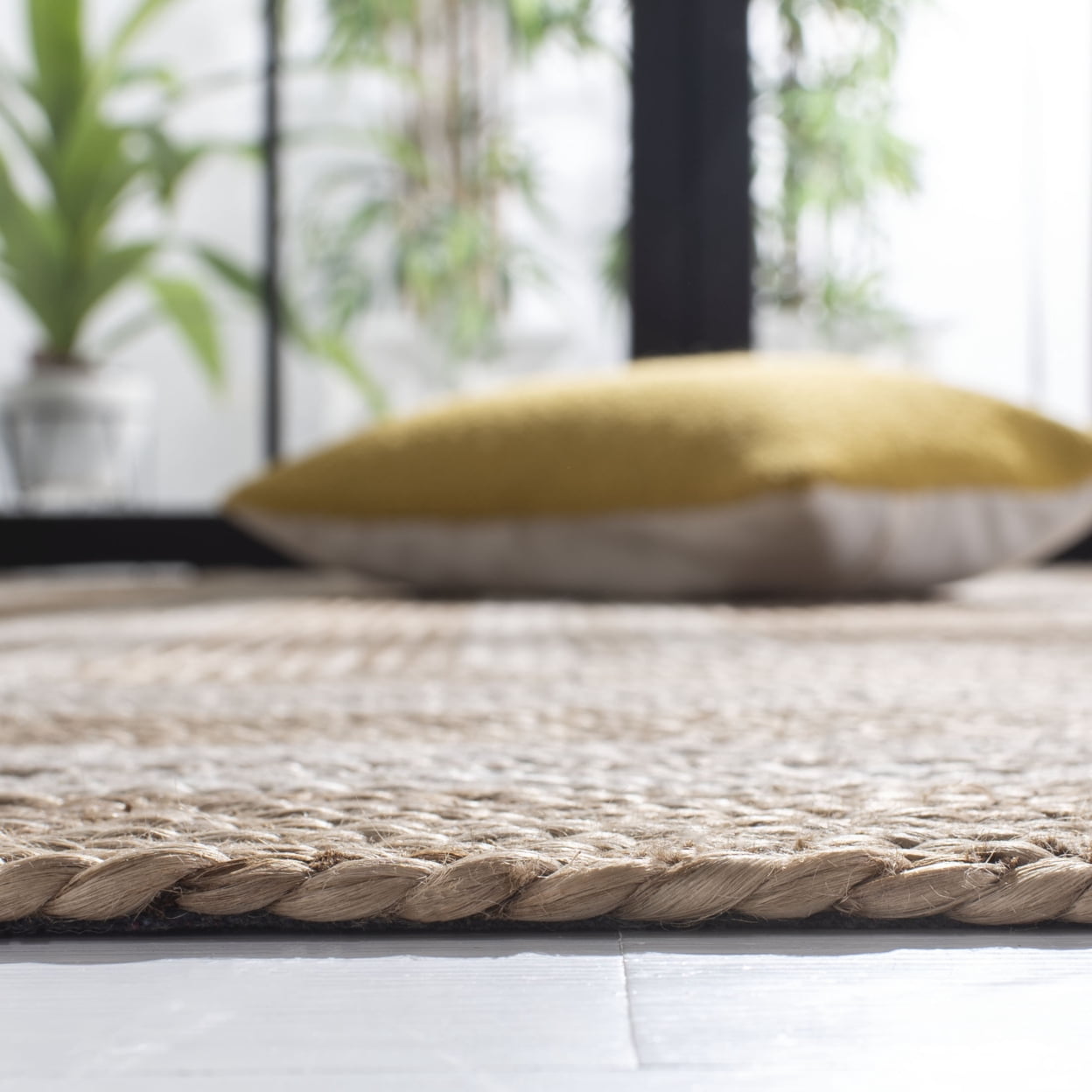SAFAVIEH Natural Fiber Asia Geometric Area Rug, Natural/Ivory, 5' x 8'