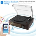 thumbnail image 2 of DIGITNOW Bluetooth Record Player Belt-Driven 3-Speed Turntable Built-in Stereo Speakers-Brown, 2 of 5