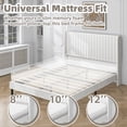 thumbnail image 7 of Frostbloom Full Size Velvet Platform Bed Frame with Vertical Channel Tufted Wingback Headboard, White, 7 of 7