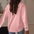 thumbnail image 5 of cocolona Heart-Shaped Button Down Blouses for Women Solid Color Long Sleeve Lapel Shirts Trendy Casual Blouses, 5 of 7