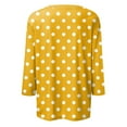 thumbnail image 4 of LISTHA 3/4 Length Sleeve Womens Tops Polka Dot Loose Shirts Crewneck Plus Size Spring Blouses Workout Trendy Tunic Tops Yellow XL, 4 of 5