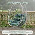 thumbnail image 4 of TOPCHANCES Egg Chair Cushion Only, Water-Resistant Outdoor Rocking Chair Cushion, Thick Papasan Seat Cushion with Ties for Patio, Porch, Balcony, Garden (Green Leaves), 4 of 8