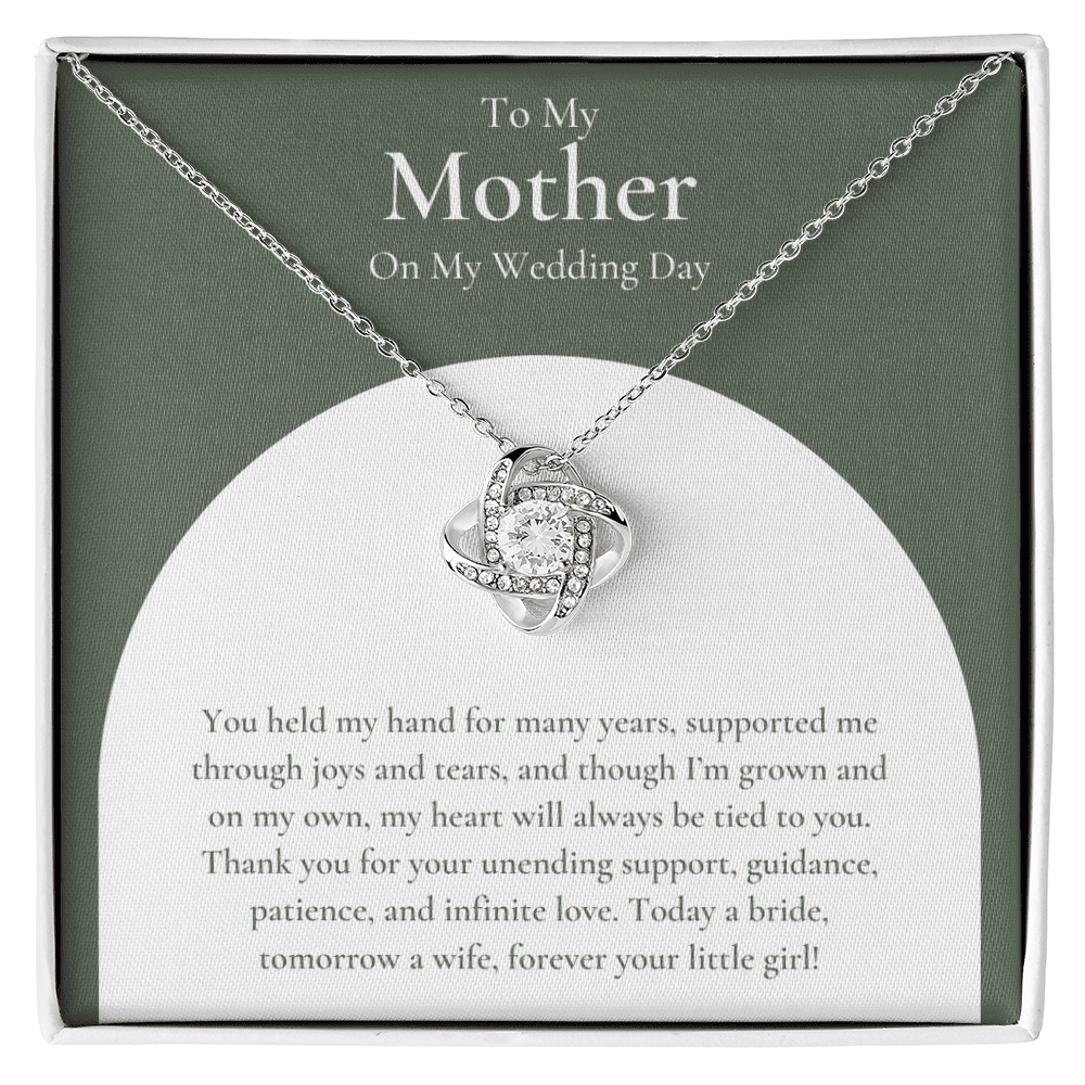 Mother Of The Bride Gift - Love Knot Necklace, White Love Knot Necklace
