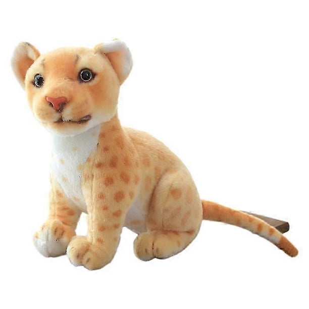 Cute simulated lion, leopard, snow leopard plush toy, forest animal doll, realistic rag doll