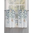 thumbnail image 3 of Tier Curtains 45 Inches Long, Blue Coastal Window Treatment Curtain Drapes, Eucalyptus Leaves Summer Beach Starfish Window Half Privacy Curtains for Bedroom Bathroom, 42"x45", 2 Panels, 3 of 7