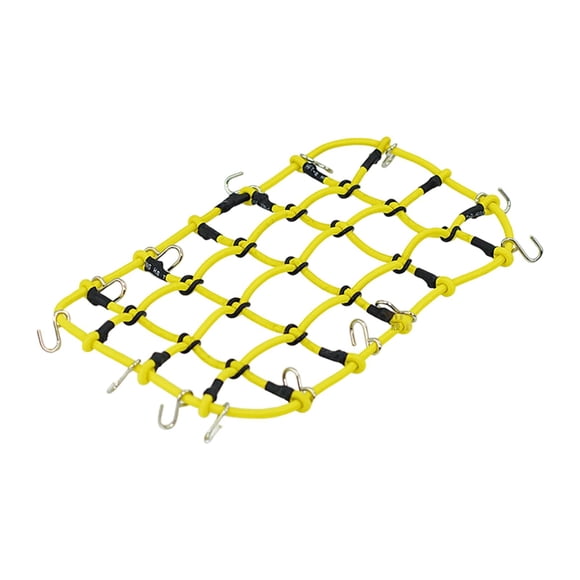 Red de almacenamiento para equipaje de coche RC, resistente accesorio RC, malla elástica universal, portaequipajes para coche de escalada D90 1/10 1/8 amarillo
