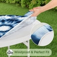 thumbnail image 5 of Blue Tie Dye Mandala Pattern Round Fitted Tablecloth with Elastic Edge,Dining Table Cover Waterproof,Outdoor Round Tablecloth for Camping,Dining,Indoor and Outdoor, 5 of 7