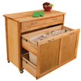 Catskill Craftsmen Rolling Recycling/Trash Storage Kitchen Island