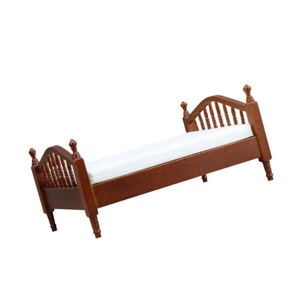 European Doll House Double Bed 1/12 Scale Doll House Landscape Furniture Beds With Bedding Model Scene Decoration